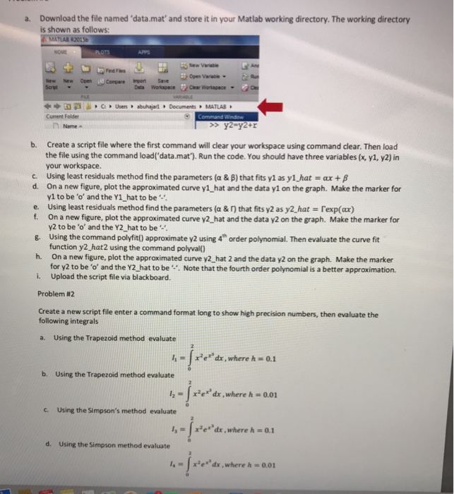 Solved Download The File Named Data Mat And Store It In