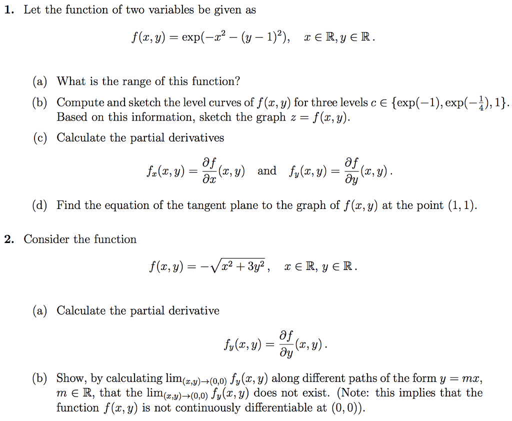 Solved 1 Let The Function Of Two Variables Be Given As