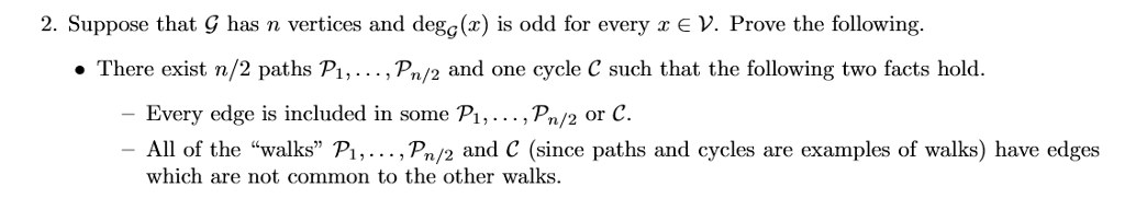 Solved 2 Suppose That C Has N Vertices And Degg X Is Od Chegg Com