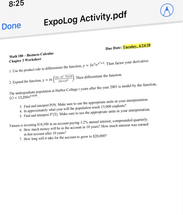 Solved 8 25 Done Expolog Activity Pdf Due Date Tuesday Chegg Com