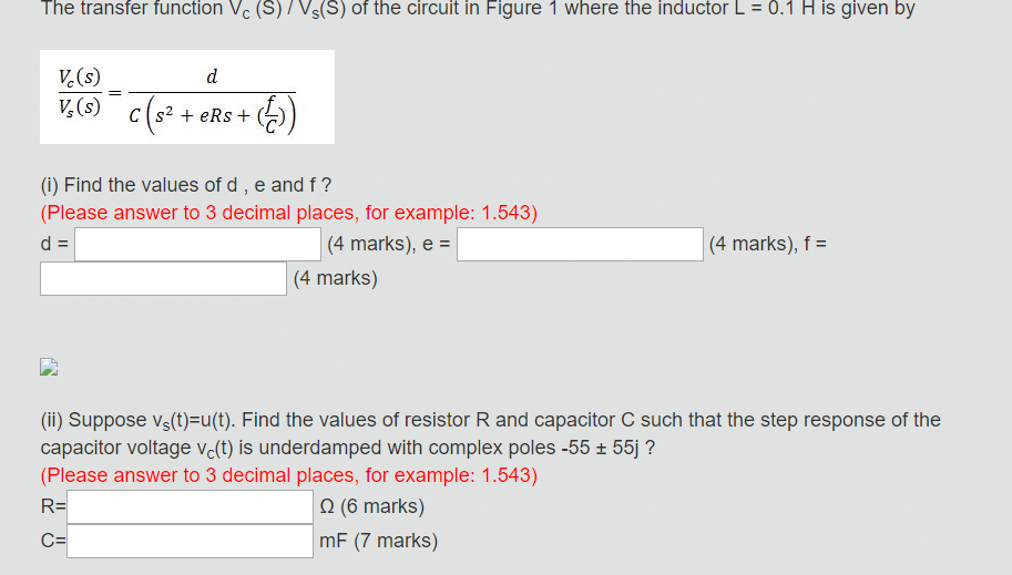 Solved The circuit in (Figure 1) ﻿has the transfer