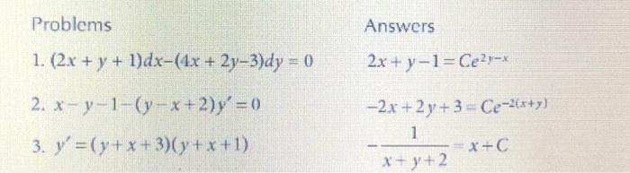 Solved Problem S 1 2x Y 1 Dx 4x 2y 3 Dy 0 2 Chegg Com