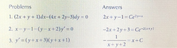 Solved Problem S 1 2x Y 1 Dx 4x 2y 3 Dy 0 2 Chegg Com