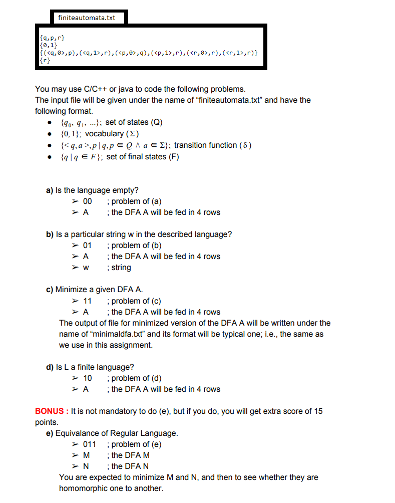 Solved Finiteautomata Txt Q P R 0 1 Rt You May Use C Chegg Com