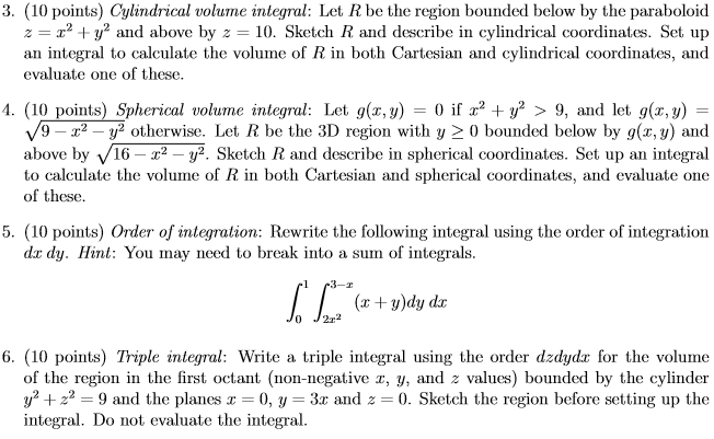 Solved 3 10 Points Cylindrical Volume Integral Let R