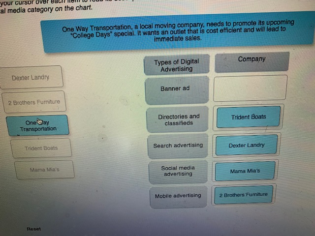 Solved Your Cursor Over Eath Llen To Juu Al Media Categor