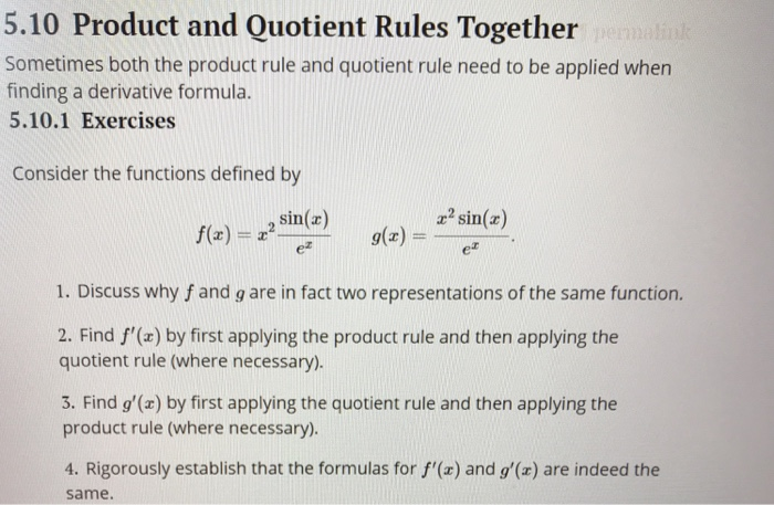 quotient rule formula