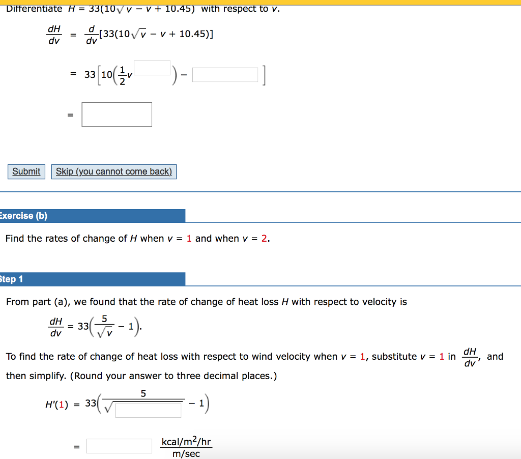 Solved Differentiate H 33 10yv V 10 45 With Respect To V Chegg Com