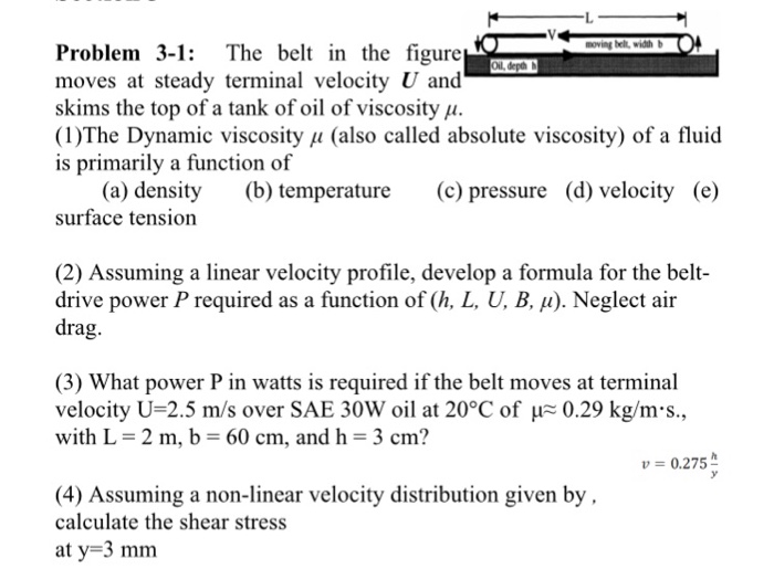 Solved The Belt In The Figure Moves At Steady Terminal Ve Chegg Com