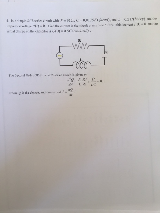 Solved Differential Equation Please Show Work Rcl Serie Chegg Com