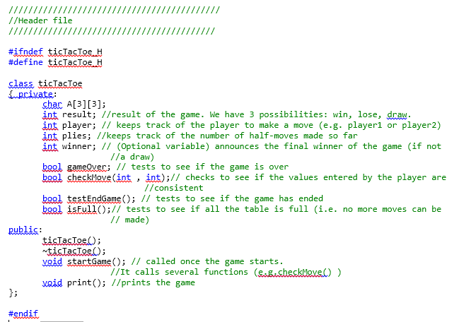 Tic Tac Toe Object Oriented Programming C++