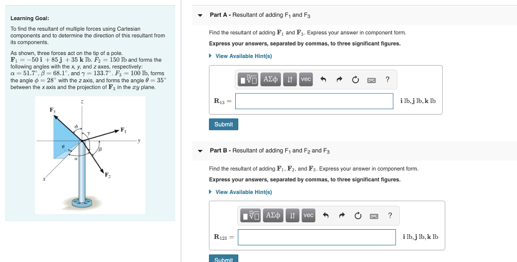 Solved Part A Resultant Of Adding F1 And F3 Learning Goa