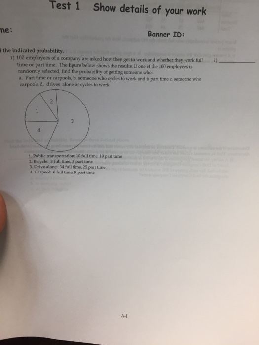 Solved Test 1 Show Details Of Your Work Ne Banner Id Th