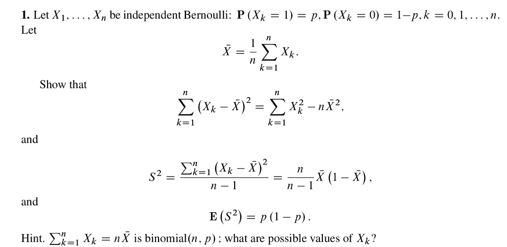 Solved 1 Let Xi Be Independent Bernoulli P Chegg Com