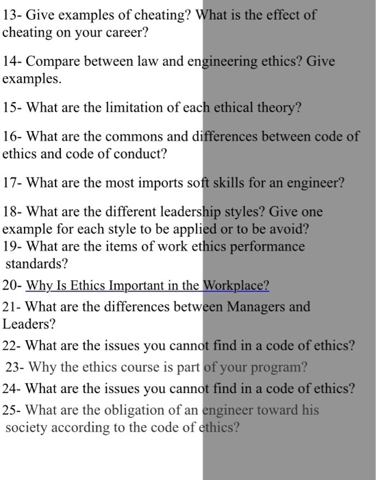 Solved Engineering Ethics Please Answer The Folowing Chegg Com