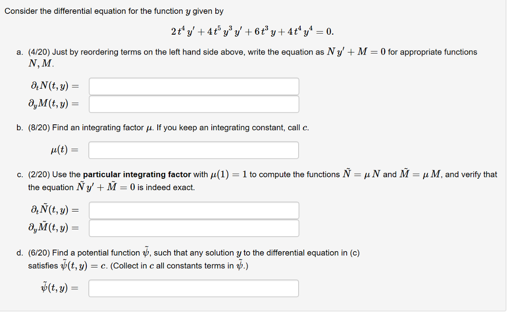 Solved Consider The Differential Equation For The Functio Chegg Com