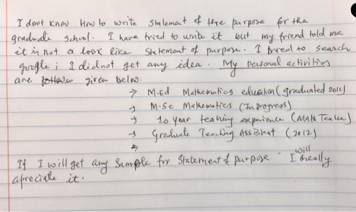 how to write a graduate school statement of purpose