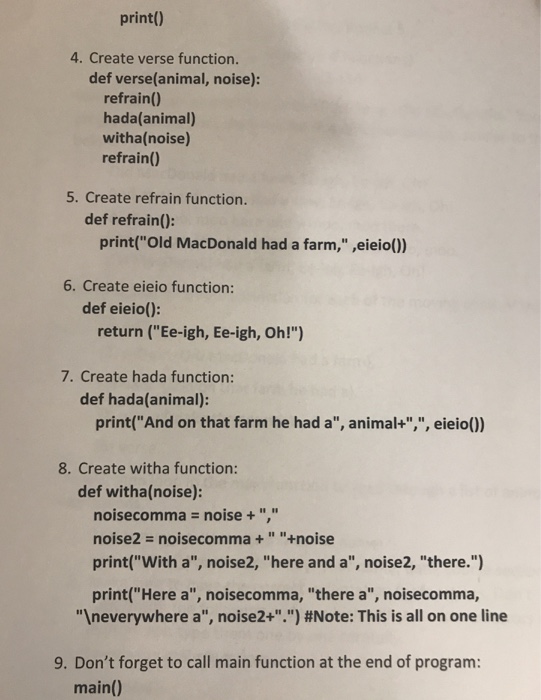 Solved Write A Program To Print The Lyrics Of The Song O Chegg Com