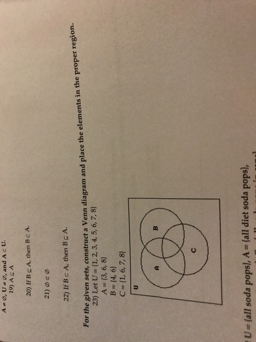 Solved Ao U O And Acu If B C A Then A 22 Lf B C Chegg Com