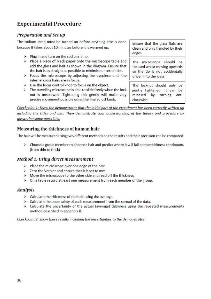 I M Needing An Example Write Up On This Experiment Chegg Com