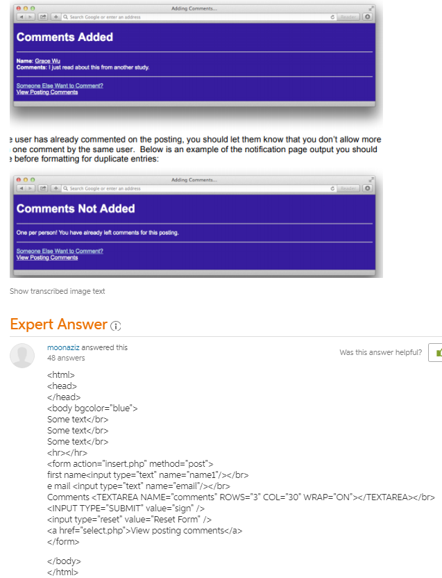 Comments Added Name: Grace Wu Comments: I just read about this from another study Someone Else Want to Comment? iew Posting C