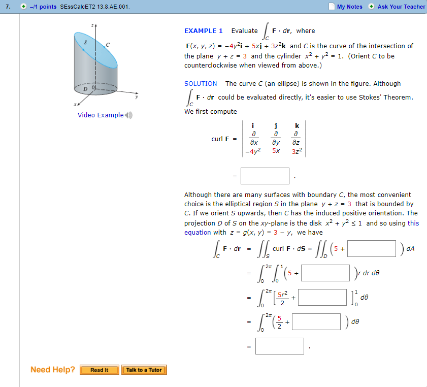 Solved 7 11 Points Sesscalcet2 13 8 Ae 001 My Notes Ask Chegg Com