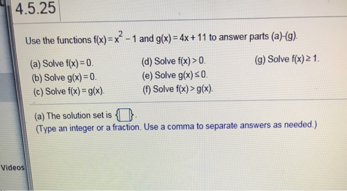 Solved 4 5 25 Use The Functions F X X2 1 And G X 4x Chegg Com