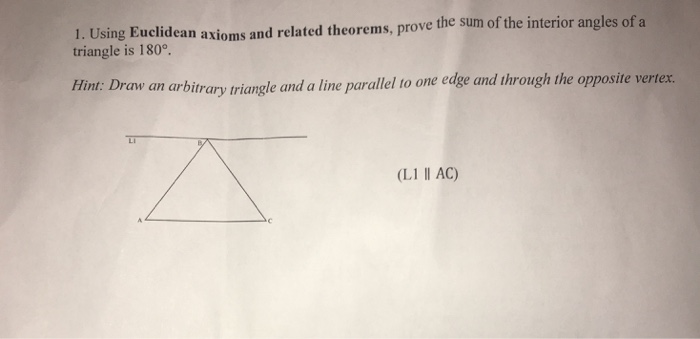 Solved 1 Using Euclidean Axioms And Related Theorems Pr