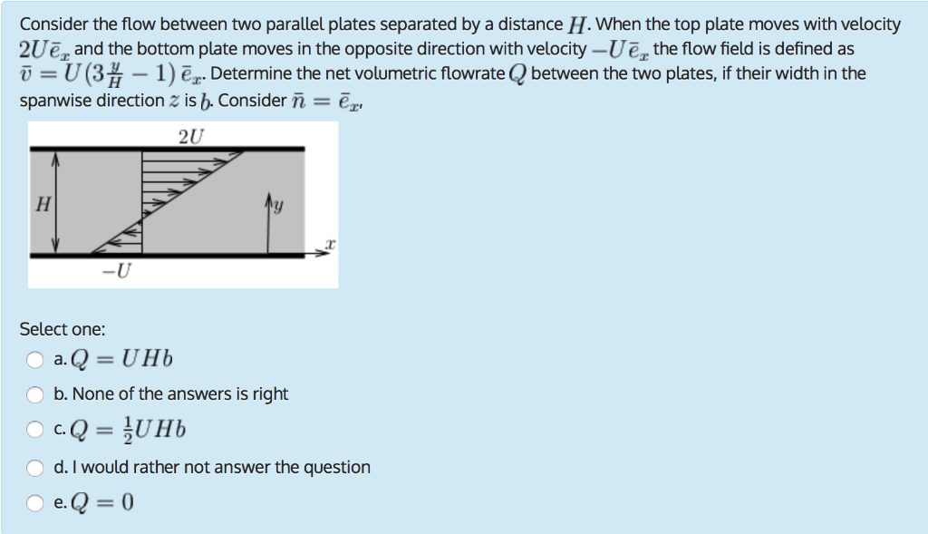 Solved Consider The Flow Between Two Parallel Plates Sepa Chegg Com