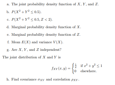 Solved Question 2 The Joint Distribution Of The Continuo Chegg Com