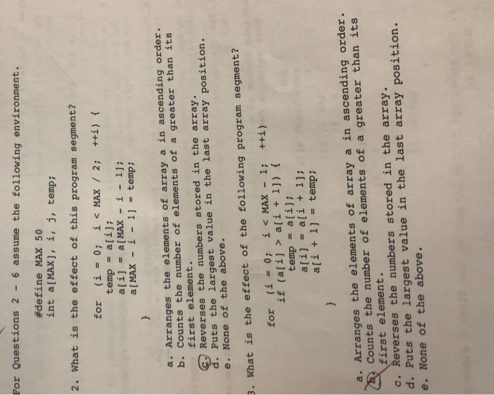 For Questions 2 6 Assume The Following Environment Chegg Com