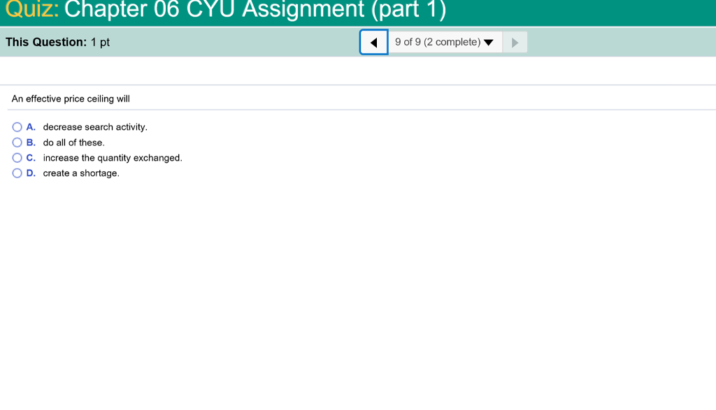 Solved Quiz Chapter 06 Cyu Assignment Part 1 This Ques