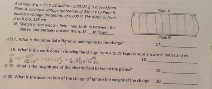 Solved A Charge Of Q 25 01c And M 0 G Is Moved Fr Chegg Com