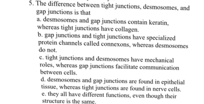 desmosomes tight junctions and gap junctions