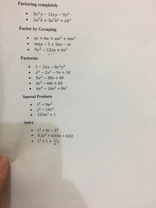 Solved Factoring Completely 3x 2y 12 Xy 9y 2 2a 3 B Chegg Com