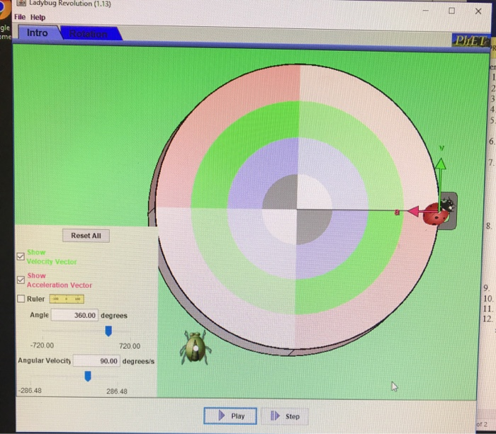 angular velocity = 90 degrees/sr = 0.04 mcalculate