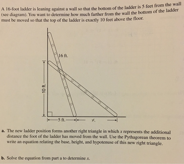 A 16 Foot Ladder Is Leaning Against A Wall So That Chegg 