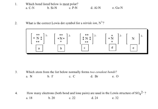 Solved Which Bond Listed Below Is Most Polar C N Si N P Chegg Com