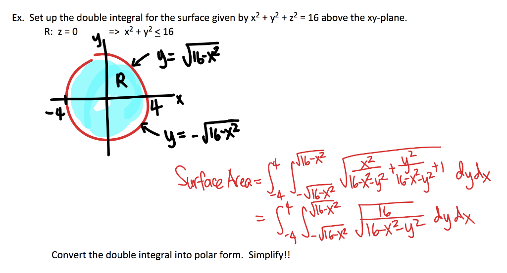 Solved Ex Set Up The Double Integral For The Surface Given Chegg Com