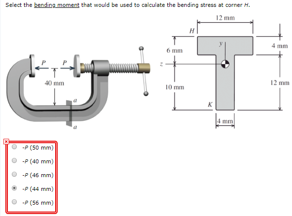 Solved Select the bending moment that would be used | Chegg.com