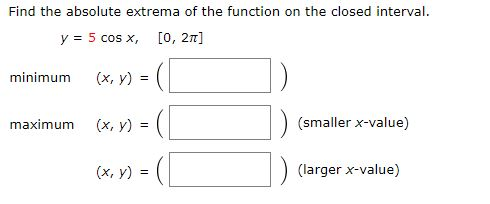How to find extreme values of a function on an interval image
