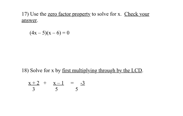 Solved 17 Use The Zero Factor Property To Solve For X C Chegg Com