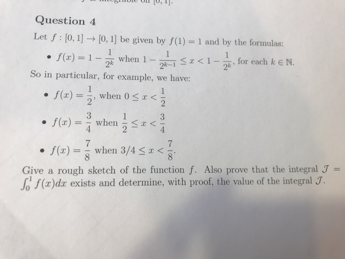 Solved Question 4 Let F 0 1 0 1 Be Given By F 1 1 Chegg Com