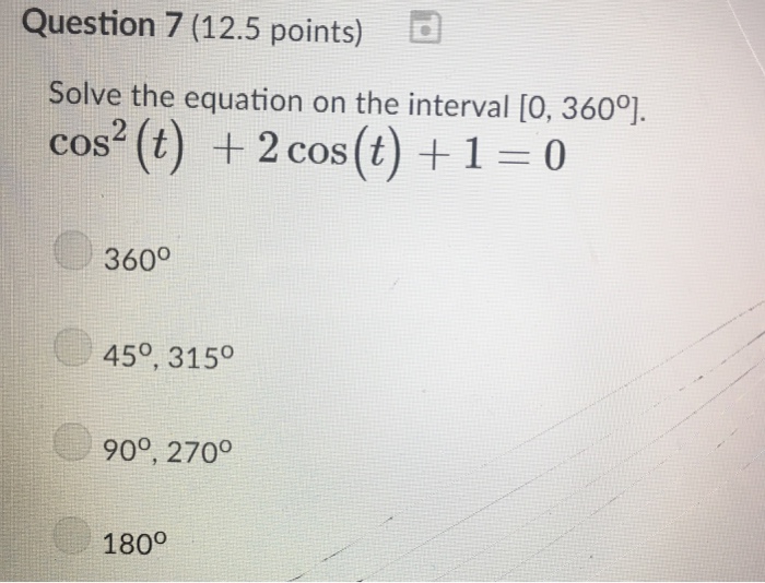 Solved Question 7 12 5 Points Solve The Equation On The Chegg Com