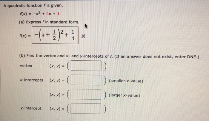 Solved A Quadratic Function Fis Given Rx X2 4x 1 A Chegg Com