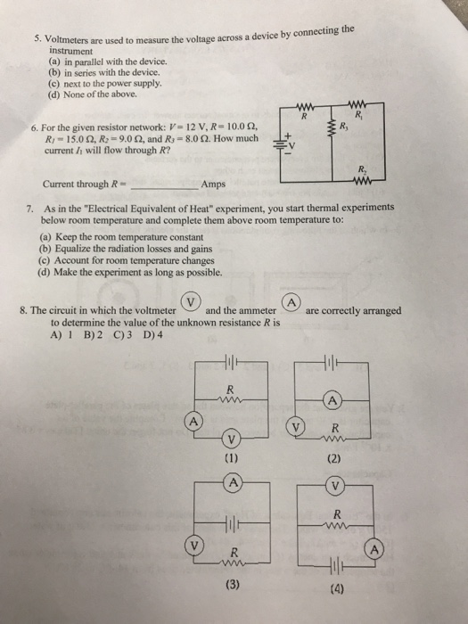 Solved 5 Voltmeters Are Used To Measure The Voltage Acro