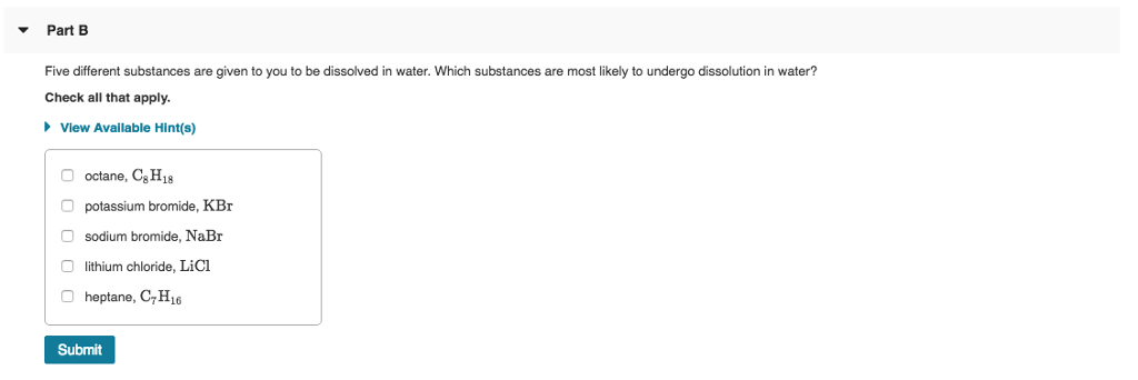 Solved Five Different Substances Are Given To You To Be Chegg Com