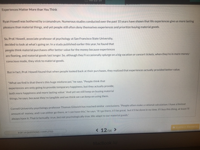 Solved An Money Buy You Happiness Andrew Blackman S An A - question an money buy you happiness andrew blackman s an age old question can money buy happiness ver t