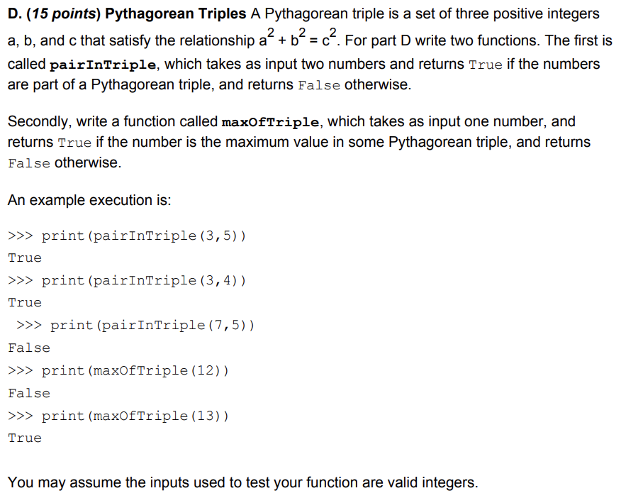 How To Find Pythagorean Triples In Python