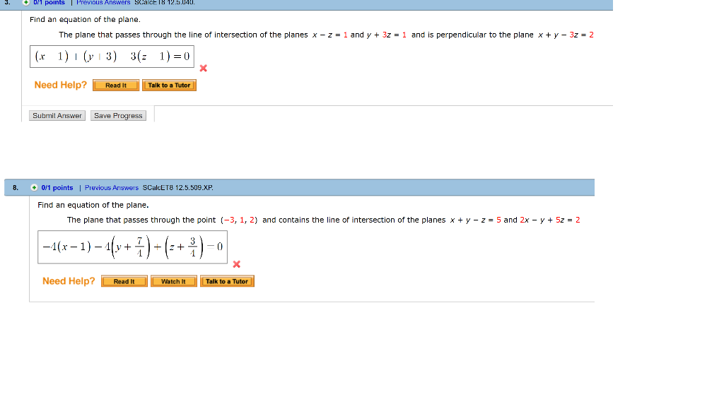 Find An Equation Of The Plane The Plane That Passes Chegg Com